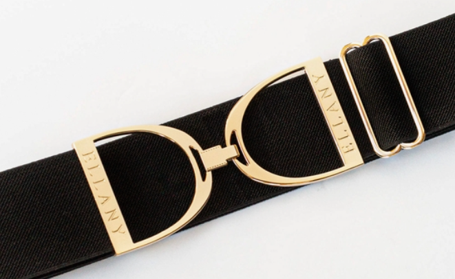 Ellany Black Stirrup 2" Equestrian elastic belt